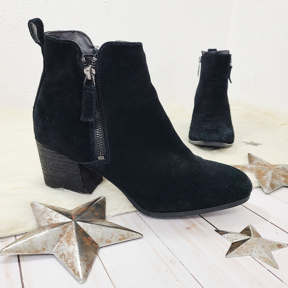 Blondo Siena Black Suede Ankle Boots  Zipper waterproof size 9